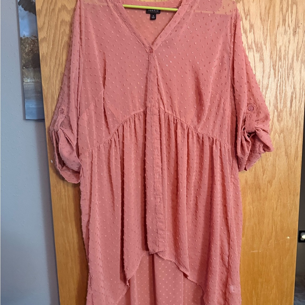 Torrid Dusty Pink Textured Tunic